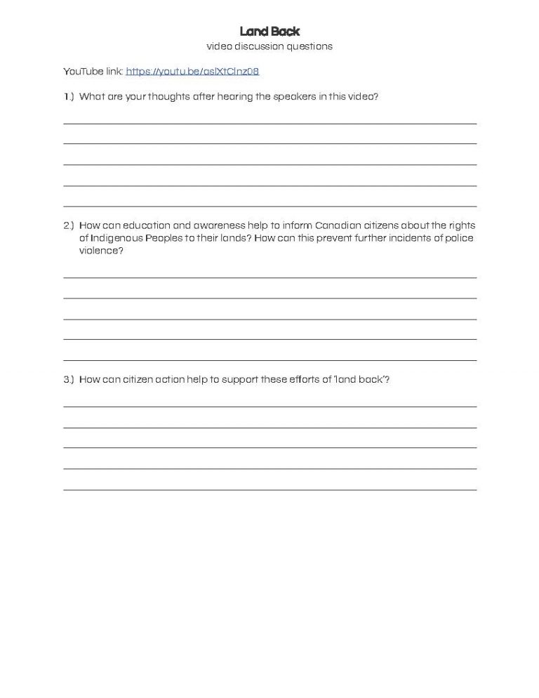 Preview of Land Back discussion questions