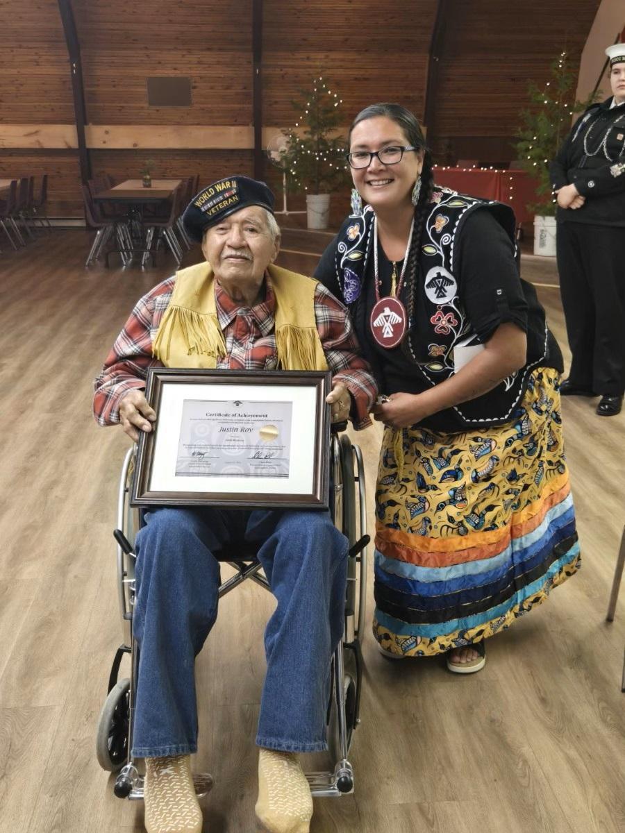 Justin Roy photographed with Anishinabek Nation Grand Council Chief Linda Debassige